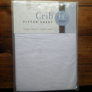 New BE Basic Solid White Crib Fitted Sheet